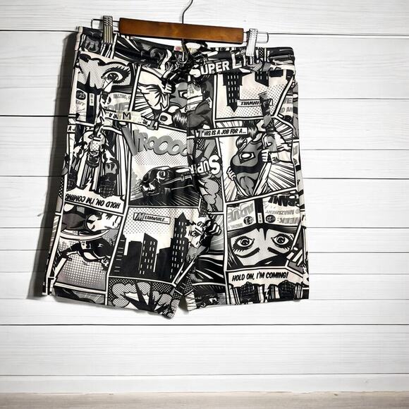 Oh Snap! Comic Book Swim Shorts Size M - Picture 6 of 8